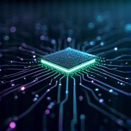 Abstract depiction of a complex digital web, with new technology 'plug' unable to connect to the network